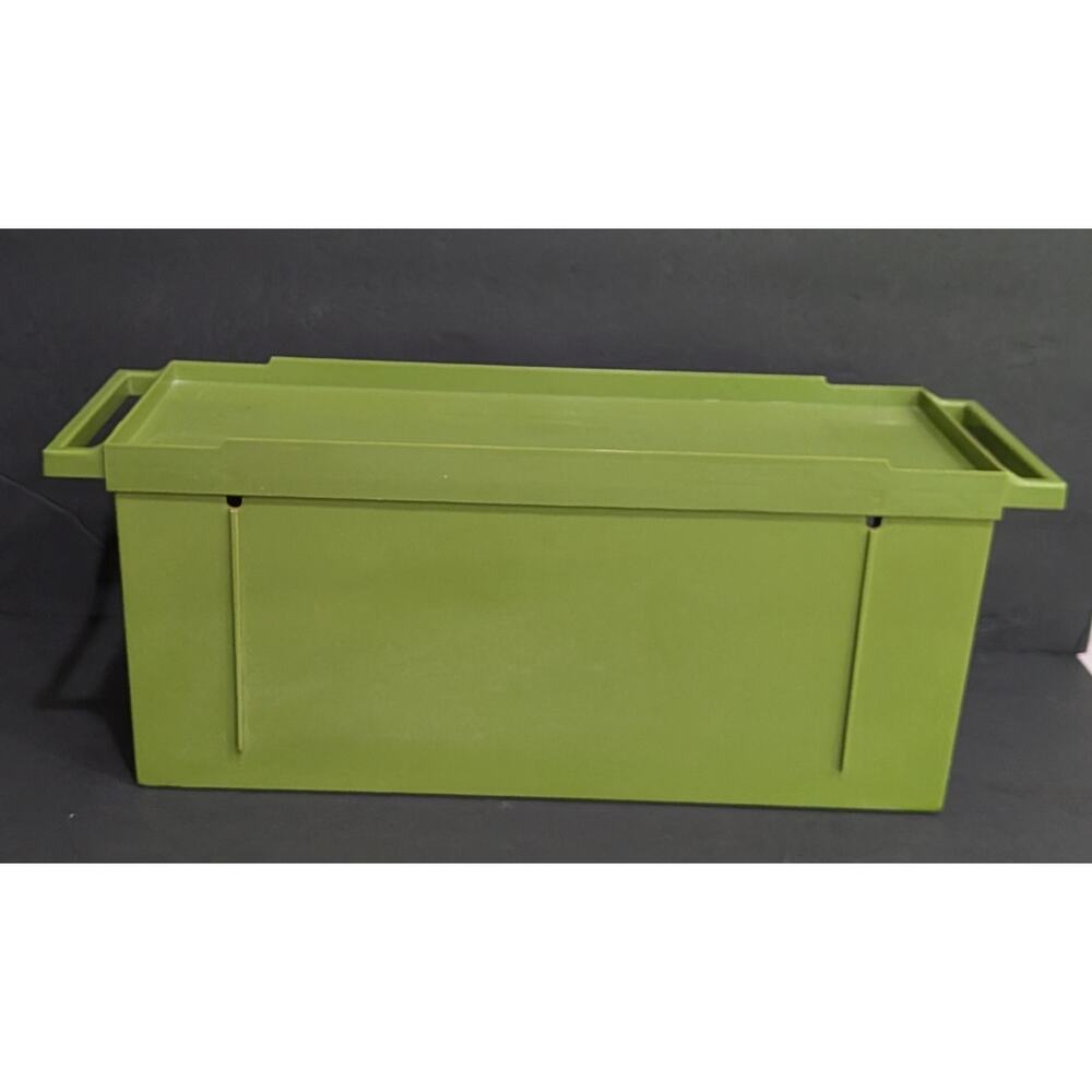Storage Cabinet Kitchen Bathroom Retro 1960s 1970s Green Plastic Wall Hanging - Picture 12 of 15